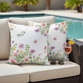 thumbnail image 4 of Pink Spring Floral Outdoor Pillow Covers Pack of 2 Watercolor Botanical Wildflowers Waterproof Throw Pillow Covers Decorative Cushion Cases for Patio Garden Tent Balcony Couch 18x18 inch, 4 of 9
