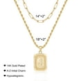 thumbnail image 2 of Gold Layered Initial Necklaces for Women 14K Gold Plated Initial Square Paper Clip Link Rope Chain Necklaces for Women Jewelry Gifts, 2 of 5