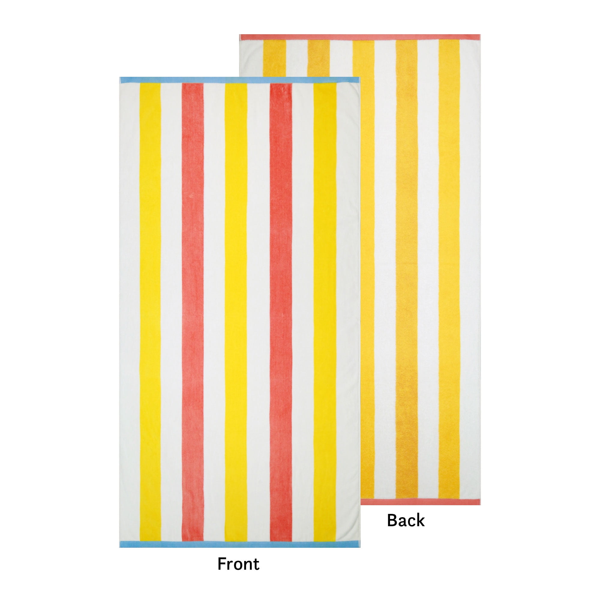 Better Homes & Gardens Cabana Stripe Oversized Beach Towel, 72" x 38", Pink and Yellow