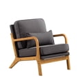 thumbnail image 6 of Gewnee Accent Chair Mid-Century Modern Chair with Pillow Upholstered Lounge Arm Chair with Solid Wood Frame & Soft Cushion for Living Room, Bedroom, Balcony, 6 of 12