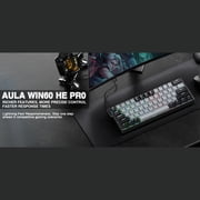 AULA WIN60 HE 61-Key Wired Hall Effect Magnetic 60% Gaming Keyboard, RGB, Instant Commands, 60% Compact Design, Near-Zero Delay, Custom Actuation, Rapid Response - Grey/Black