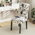 thumbnail image 4 of Costway Set of 2 Tufted Dining Chair Parsons Upholstered Fabric Chair with Wooden Legs White&Black, 4 of 9