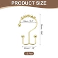 thumbnail image 2 of 12Pcs Shower Curtain Hooks, Metal Double Glide Shower Rings, Gold, 2 of 6