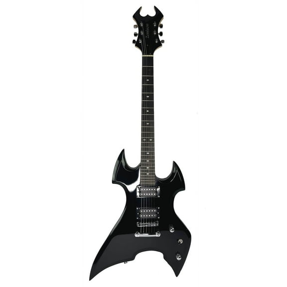 Zenison Heavy Metal Rock Style Electric Guitar, Solid Wood Body, Maple, Black
