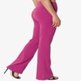 thumbnail image 4 of Pantalon de Yoga Décontracté pour Femmes Grande Taille, Basique, Taille Repliable, Confortable, en Coton Extensible, Coupe Bootcut, 4 of 7