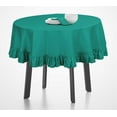 thumbnail image 2 of Vargottam Cotton Table Linens Ruffle Tablecloth, Round Table Cover Protector Solid Tablecloth, Farmhouse Tabletop Washable, Sea Green-64 Inches Diameter, 2 of 9