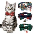 thumbnail image 2 of Adjustable Christmas Dog Cat Collar with Red Green Bowtie for Small Dogs Cats Puppy, 2 of 5