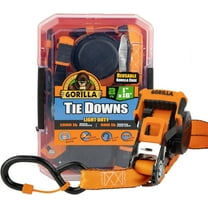 Gorilla 2 Pk 1" X 16' Self Locking Retractabe Ratchet Strap W/ Orange Gorilla Grip Handle W/ Cap Locks (Orange Webbing)