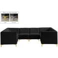 thumbnail image 1 of Meridian Furniture Alina Sectionnel Modulaire en Velours Noir, 1 of 19