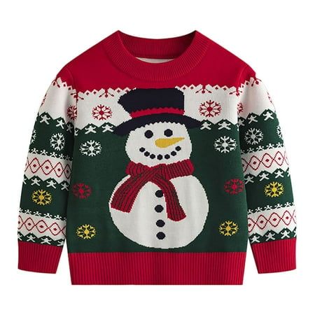 

Bjutir Toddler Boys Sweater Girls Christmas Cartoon Warm Knitted Sweater Long Sleeve Tops Knitwear Cardigan Coat Green 2-3 Years