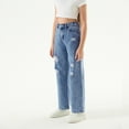 thumbnail image 6 of XIYNBAOK Buckle Jeans Loose Jeans Black Ripped Jeans Yoga Pants with Pockets Clothes Girls 10-12 10 Year Old Girl Clothes 10, Blue 8-9 Years, 6 of 9