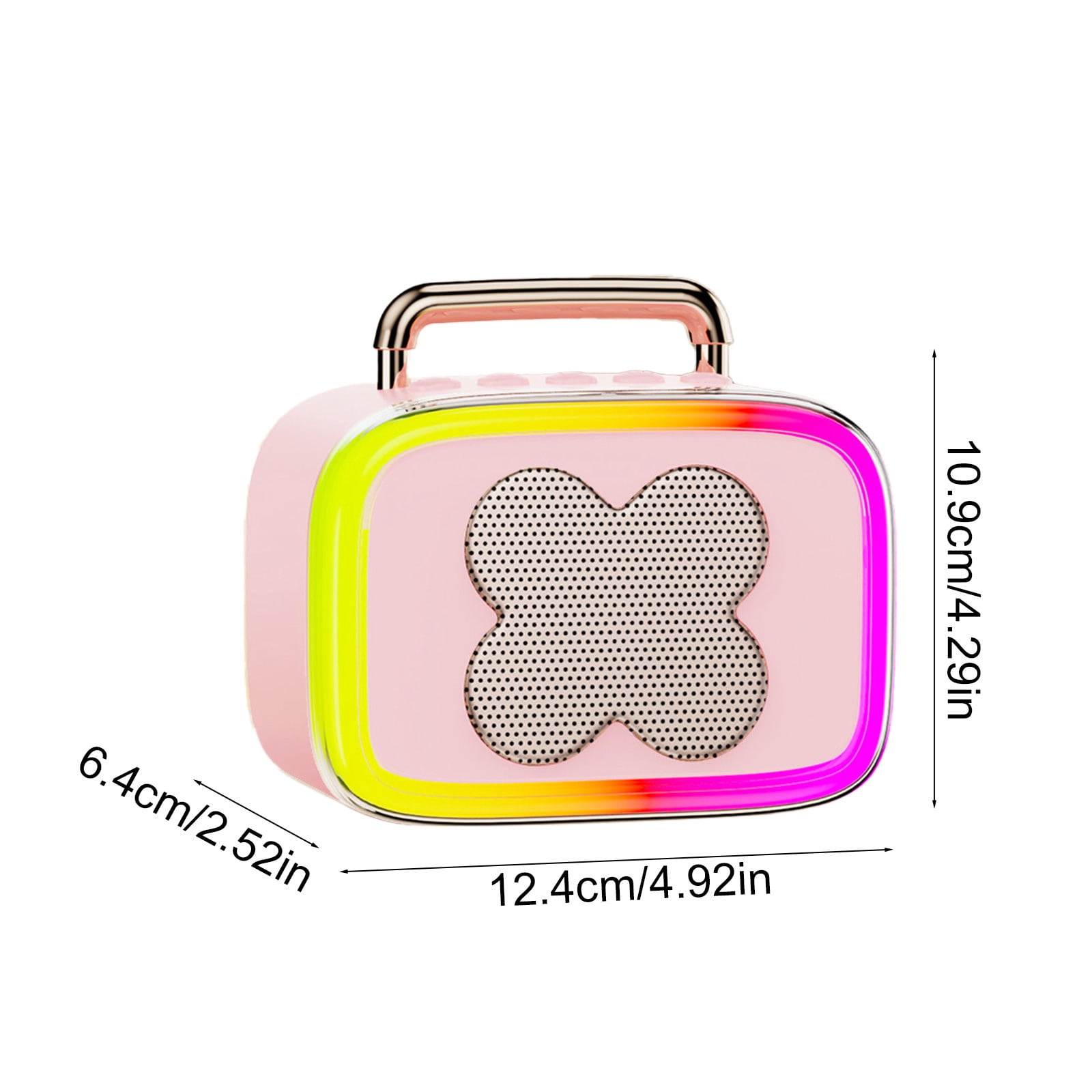 RGB Bluetooth Speaker, Bluetooth 5.3, Low Latency, Long Battery Life, Room-Filling Sound, Rechargeable Desktop Speaker with RGB Lights for Gaming & Party