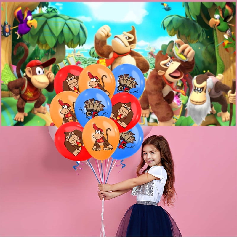 Donkey Kong Country Party Supplies Latex Balloons Decor Banner Backdrop Kit Birthday Decorations