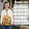 thumbnail image 7 of Uourmeti Funny Cat Sunflowers Girls College Sweatshirt Half Zip Pullover Sweatshirts Comfy Casual Trendy for School Daily Wear Fall Winter Top Size 11-12, 7 of 7