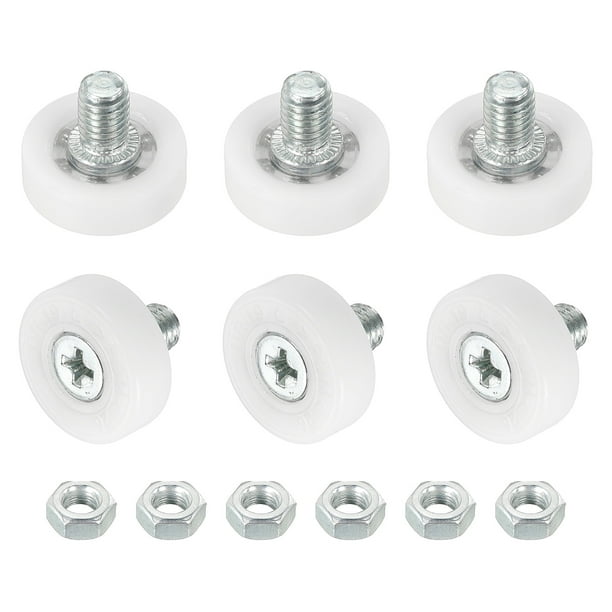 Uxcell Rouleaux de Tiroir Nylon Poulie de Remplacement pour Tiroir d'Armoire Roues de Roulement Guide de Glissière de Positionnement de Tiroir 19 mm 6