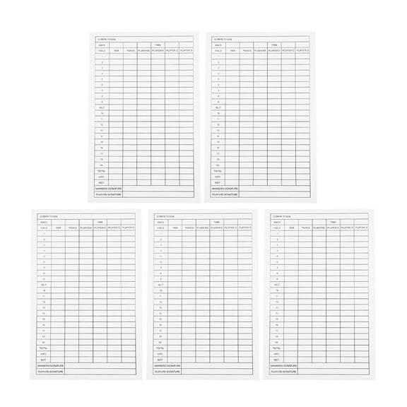 GETAJGHSD 5Pcs Sports Scorecards Portable Coated Paper Cards for Accurate Golf Score Recording