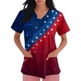 thumbnail image 4 of AHMOMEI Women's 250 Anniversary USA Shirt Womens Scrub Top Patriotic Nurse Uniform with Pocket S-5XL Plus Size Scrubs Top, 4 of 4