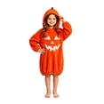 thumbnail image 3 of Halloween Outfit Girls Boys Oversized Pumpkin Hooded Blanket Hoodie Wearable Onesie Kids Cozy Funny Rompe𝐫 Casual Clothes, 3 of 8