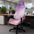 thumbnail image 5 of Whosucclay Purple Marble Print Gaming Chair Cover, Stretchable Elastic Computer Desk Chair Cover with Armrest Covers, 4Pcs Soft Non Fading Office Chairs Covers Slipcovers, 5 of 8
