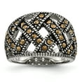 thumbnail image 1 of Stainless Steel Textured Marcasite Ring Size 9, 1 of 3