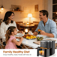 thumbnail image 2 of 6.5 Qt Large Air Fryer Digital Control With View Window 8 Presets For Fast Family Meals Temp Timer Adjustable Roast Bake Crisp French Fries Steak 1550W, 2 of 7
