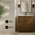 thumbnail image 2 of St. Tropez 36" Freestanding Bathroom Vanity in Brown Oak with Sink Top, 2 of 9