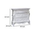 thumbnail image 5 of Benjara Venta Nightstand with 3 Drawers, 34 Inch, Carved Details, White Solid Wood, 5 of 5