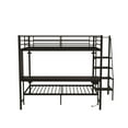 thumbnail image 3 of Bed Frames Black full size bunk bed with twin size, LED light and charging socket,Storage Beds Frames, 3 of 9