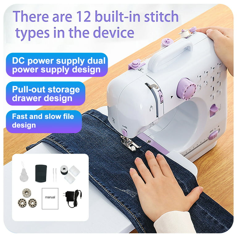 Mini Sewing Machine for Beginners (Includes Cover with Storage