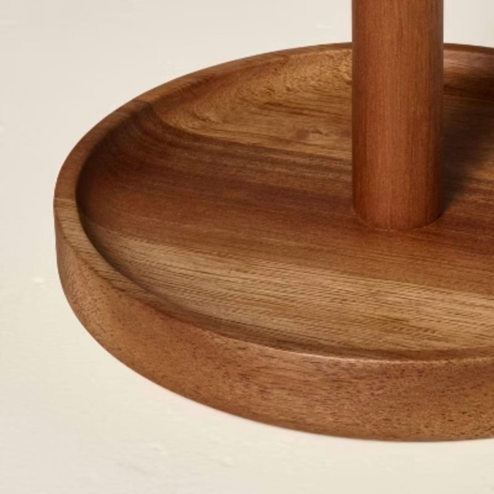 Wooden Paper Towel Holder Brown -  Acacia Wood, Countertop Design, Varnished Finish