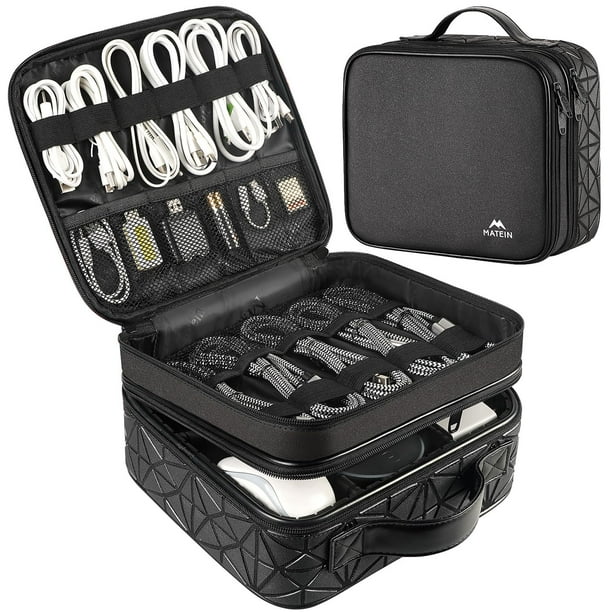 Bolsa organizadora de cables MATEIN, impermeable, electrónica, de viaje, negra