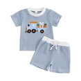 thumbnail image 2 of Kiijoy Baby Boys Easter Outfits Letter Embroidery Short Sleeve T-Shirt Shorts Set, Sizes 6-12 Months, 2 of 6