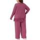 thumbnail image 3 of Conjuntos de 2 piezas para mujer Agnes Orinda, blusa de manga larga y pantalones de pierna ancha 2X color rojo rosa, 3 of 6