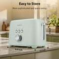 thumbnail image 5 of LONGDEEM 2 Slice Toaster Wide Slot - 6 Shade Settings, Removable Tray - Green, 5 of 8