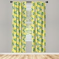 thumbnail image 4 of Ambesonne Floral Window Curtains, Yellow Cloves with Branches, Each 28" W x 95" L, Mustard Green and Tan, 4 of 4