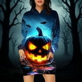 thumbnail image 2 of Taqqpue Halloween Print Hoodie Dress for Women Ghost Pumpkin Witch Mini Dresses Halloween Costumes Long Sleeve Cosplay Halloween Party Dress with Pockets, 2 of 7