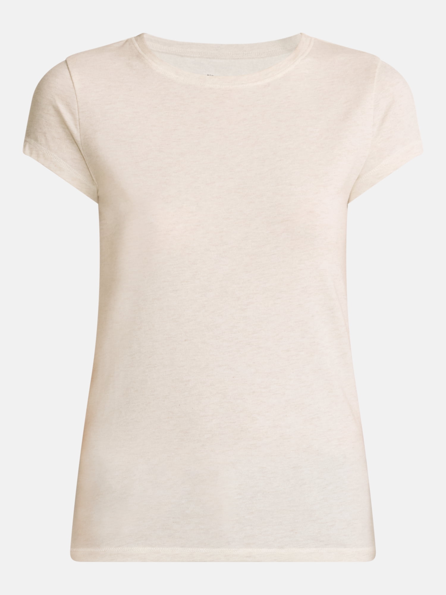 No Boundaries Crewneck Tee with Short Sleeves, Women's XXS-XXL