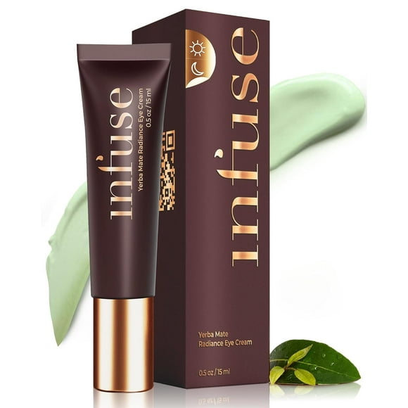Infuse Under Eye Cream Anti Aging - Yerba Mate Wake Up Eye Gel - Eye Bags Treatment For Women & Men For Dark Under Eye Circles - Niacinamide and Caffeine Eye Cream Anti Aging 0.5 oz