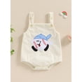 thumbnail image 3 of Hirigin Newborn Baby Boy Corduroy Overalls Sleeveless Dinosaur Embroidery Romper 0 3 6 9 12 Months Cute Summer Clothes, 3 of 7