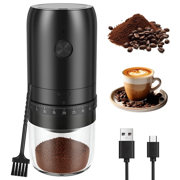 Burr Coffee Grinder Electric Burr Coffee Bean Grinder with 40 Adjustable Setting Cordless Mini Coffee Grinder with Conical Ceramic Burr Ideal for Home Travel Camping and Office