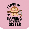 thumbnail image 4 of Inktastic Monkey I Love Hanging out with My Sister Boys or Girls Baby Bib, 4 of 4