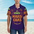 thumbnail image 2 of Fotbe Mardi Gras2 Camisa Hawaiana para Hombre Unisex – Camisa Casual de Verano con Botones de Manga Corta de Algodón y Lino,Small, 2 of 7