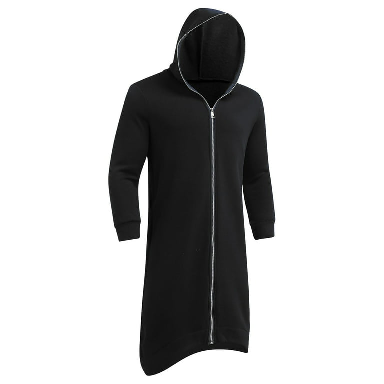 Dtydtpe zip up hoodie Men's Solid Color Personality Dark Style