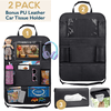 ComfiTime 2Pack Back Seat Organizer, Waterproof Car Seat Organizer W/ 10” Tablet Holder for Kids，Universal Car Backseat Organizer Protector Kick Mats