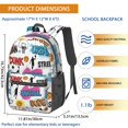 thumbnail image 3 of Basketball and Graffiti White Pattern 17" School Backpacks for Teens,Waterproof Oxford Fabric,S-Shape Padded Straps for School,Travel,Hiking,Camping, 3 of 6