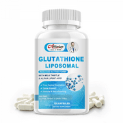 Alliwise Liposomal Glutathione Supplement 1800mg - Natural Liver Detox & Antioxidant Support - Vegan, Non-GMO, Gluten-Free - 120 Capsules