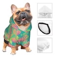 thumbnail image 3 of Fotbe Colorful Palm Leaves Print Small Dog Sweater Hoodies Pet Grey Hooded Soft Fleece Sweatshirts with Pocket Fall Winter Puppy Cat Sweaters Warm Clothes-Medium, 3 of 7