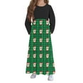 thumbnail image 4 of RXMEKW Robe Imprimée de Noël pour Femmes à Manches Longues à Col Rond avec Poches Jupe Longue Décontractée Tenue de Fête des Fêtes pour Dames et Ados, 4 of 6