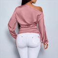 thumbnail image 4 of Harpily Shirts for Women Lantern Long Sleeve One Shoulder Side Drawstring Ruched Blouses for Women Fitted Evening Club Night Out Outfits, 4 of 4
