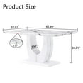 thumbnail image 4 of Sumdeal 63" Long Dining Table for 4-6 Modern Faux Marble Dining Table with U-Shape Pedestal Base Mid-Century Rectangle Kitchen Dinner Table,White,U shape,63Inch, 4 of 7